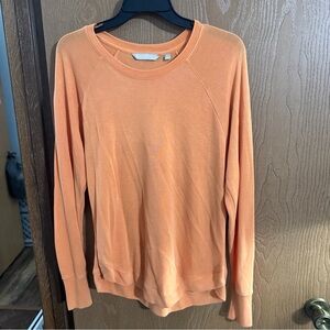 Athleta Mindset Orange Modal Polyester Long Sleeve Athletic Top Women Size Med